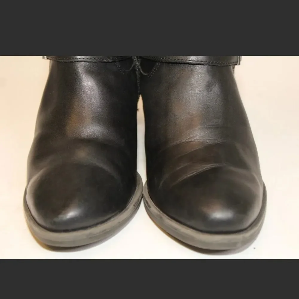 Tamaris Womens Size 9 40 GENUINE Leather Zip Heeled Belted Ankle Boots Booties - Picture 4 of 9